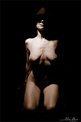 art nude - woman wearing hat